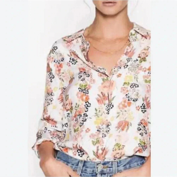 EQUIPMENT NWT Signature Essential Silk Button Front Shirt Blouse Floral Print S - Picture 2 of 8